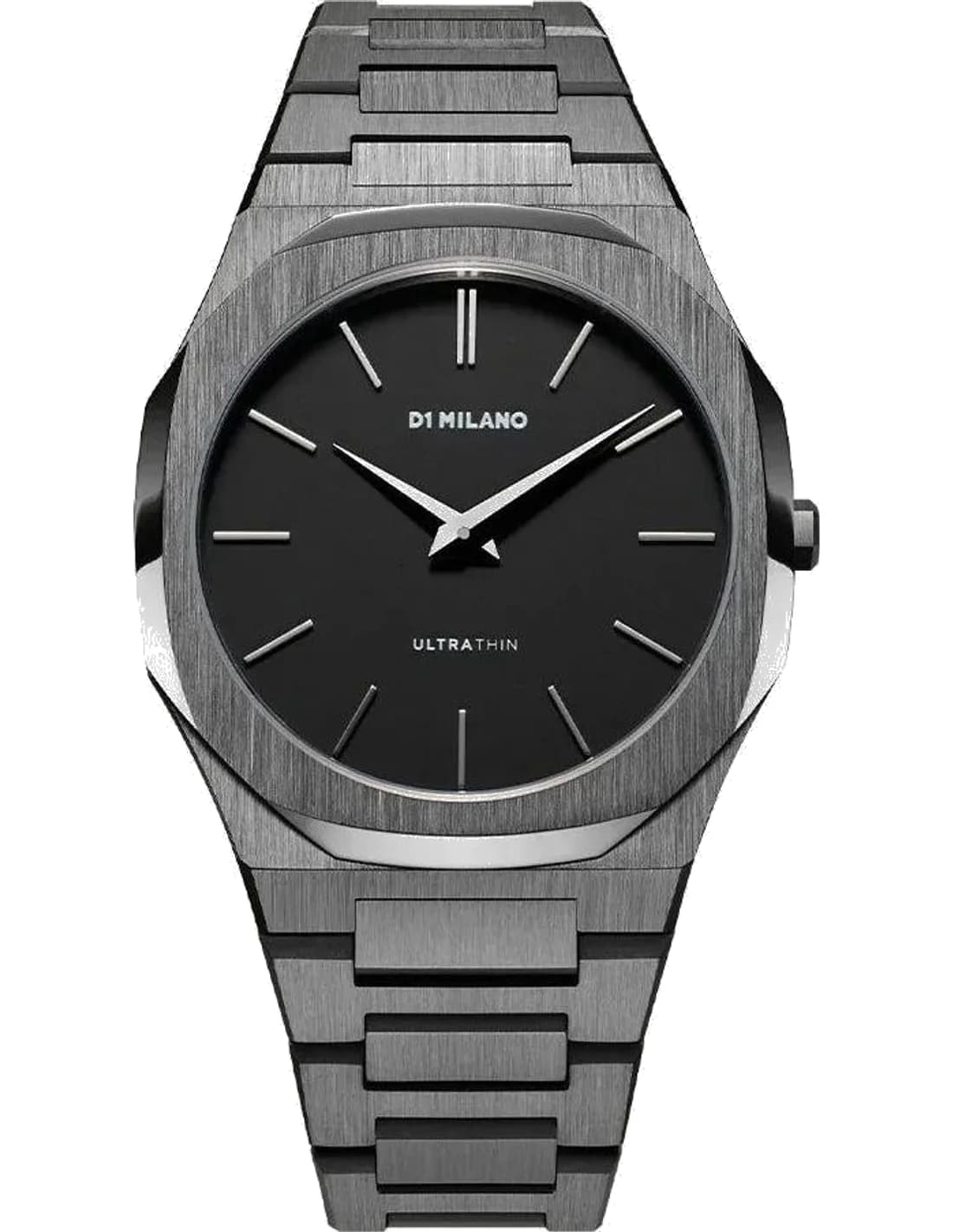 Garde-temps D1 Milano UTBJ41 pour homme, cadran noir et bracelet en acier