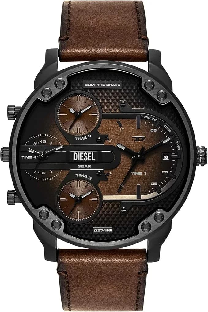 Montre Homme Diesel Mr. Daddy Slim DZ7492 cadran marron bracelet cuir