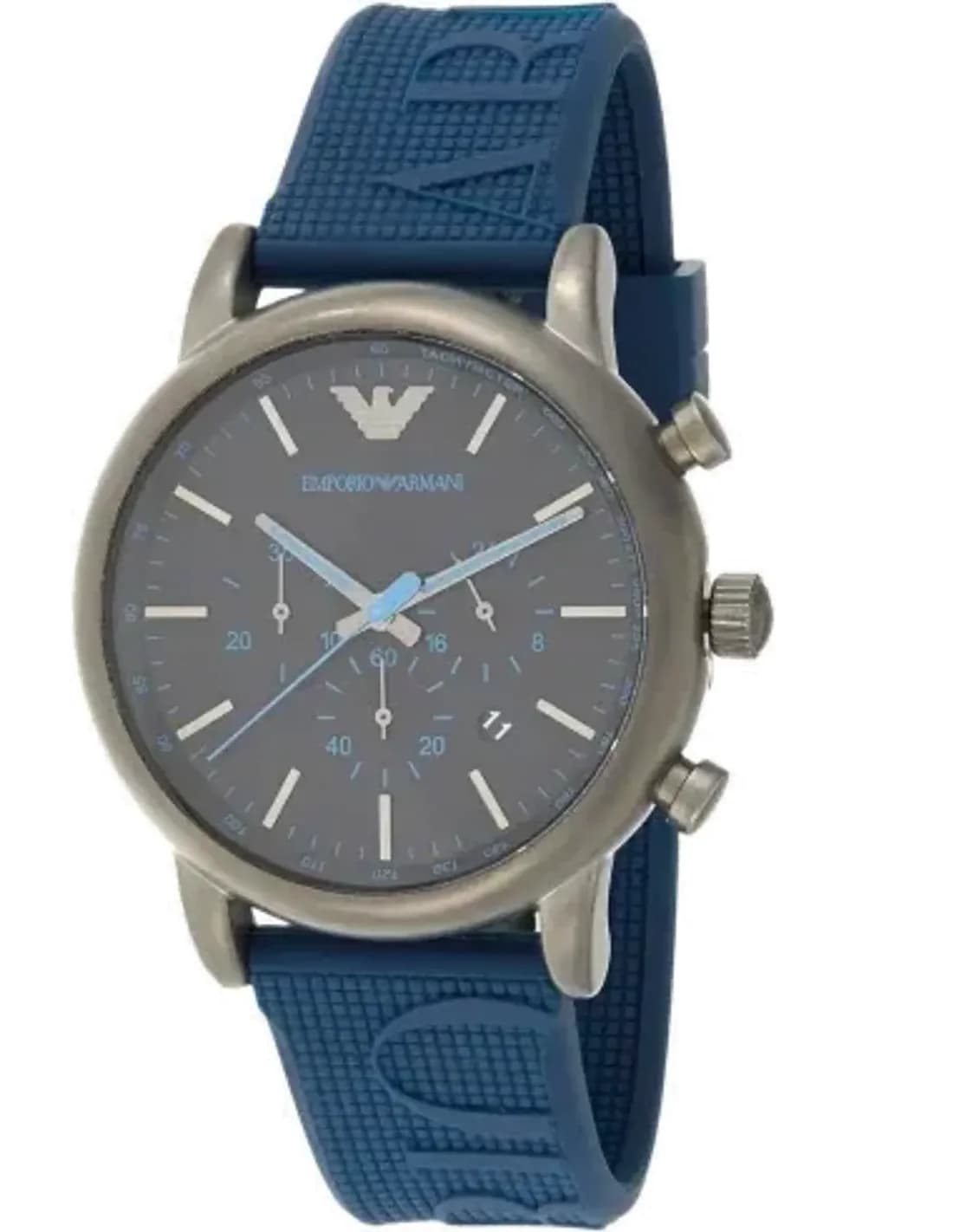 Montre Homme Emporio Armani Luigi AR11023 Cadran Noir Bracelet Bleu