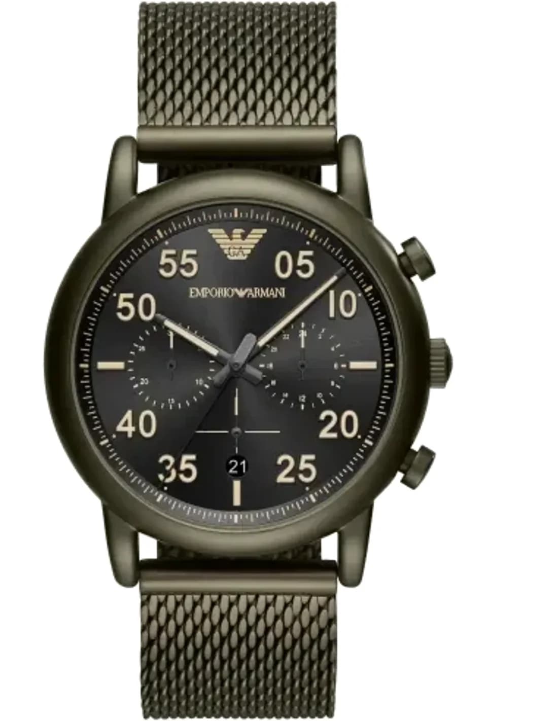 Montre Homme Emporio Armani Luigi AR11115, Cadran Noir et Boîtier Vert