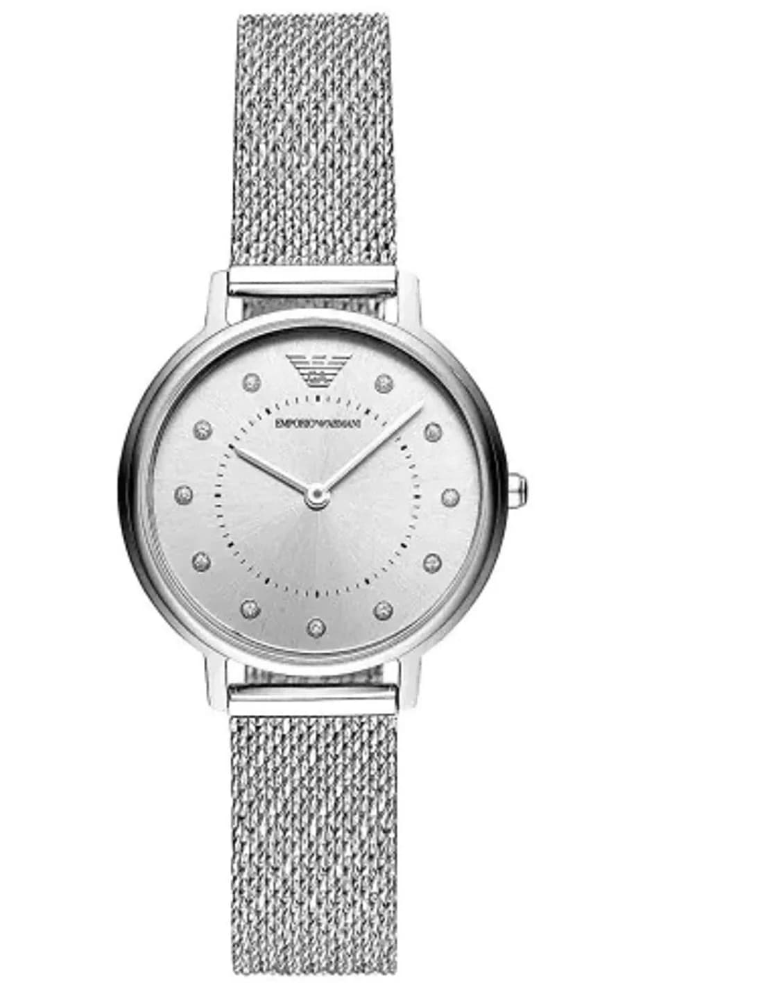 Montre Emporio Armani AR11128 Femme - Cadran et Bracelet maille milanaise Argenté