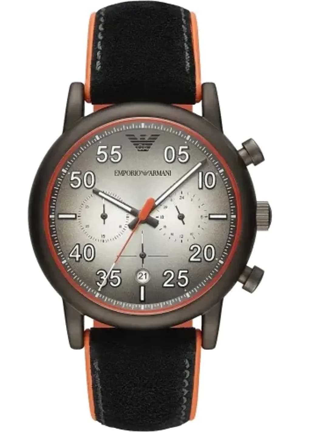 Montre Homme Chronographe Emporio Armani Luigi AR11174 Cadran Gris Bracelet Cuir Noir