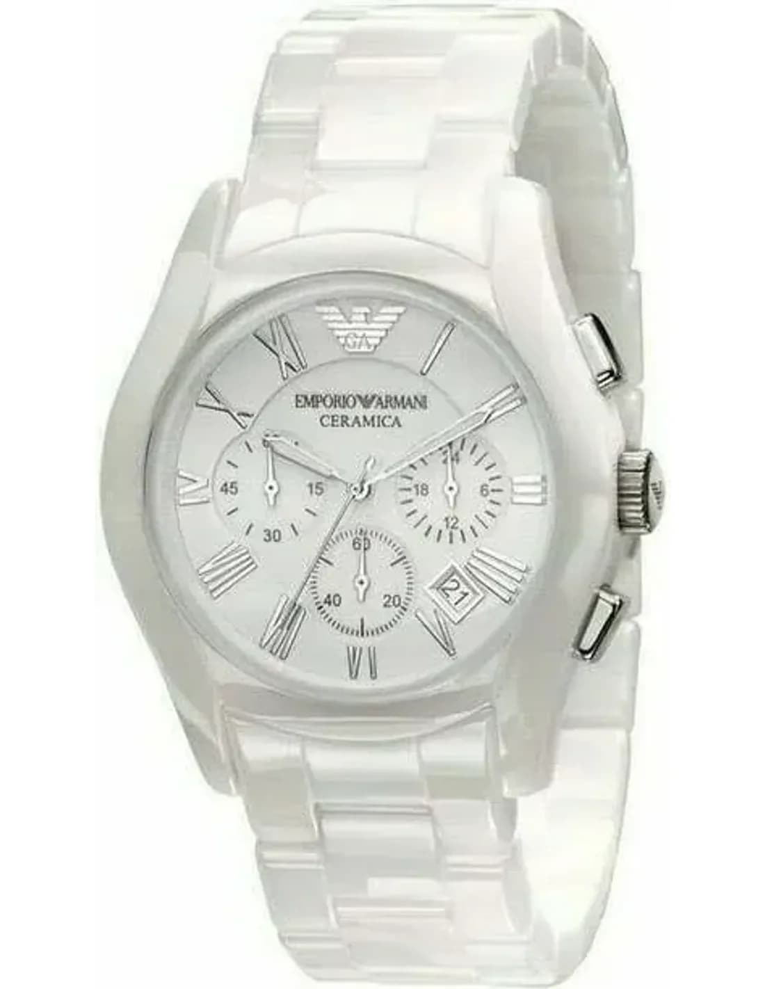 Montre Emporio Armani AR1403 céramique blanche 42mm bracelet homme