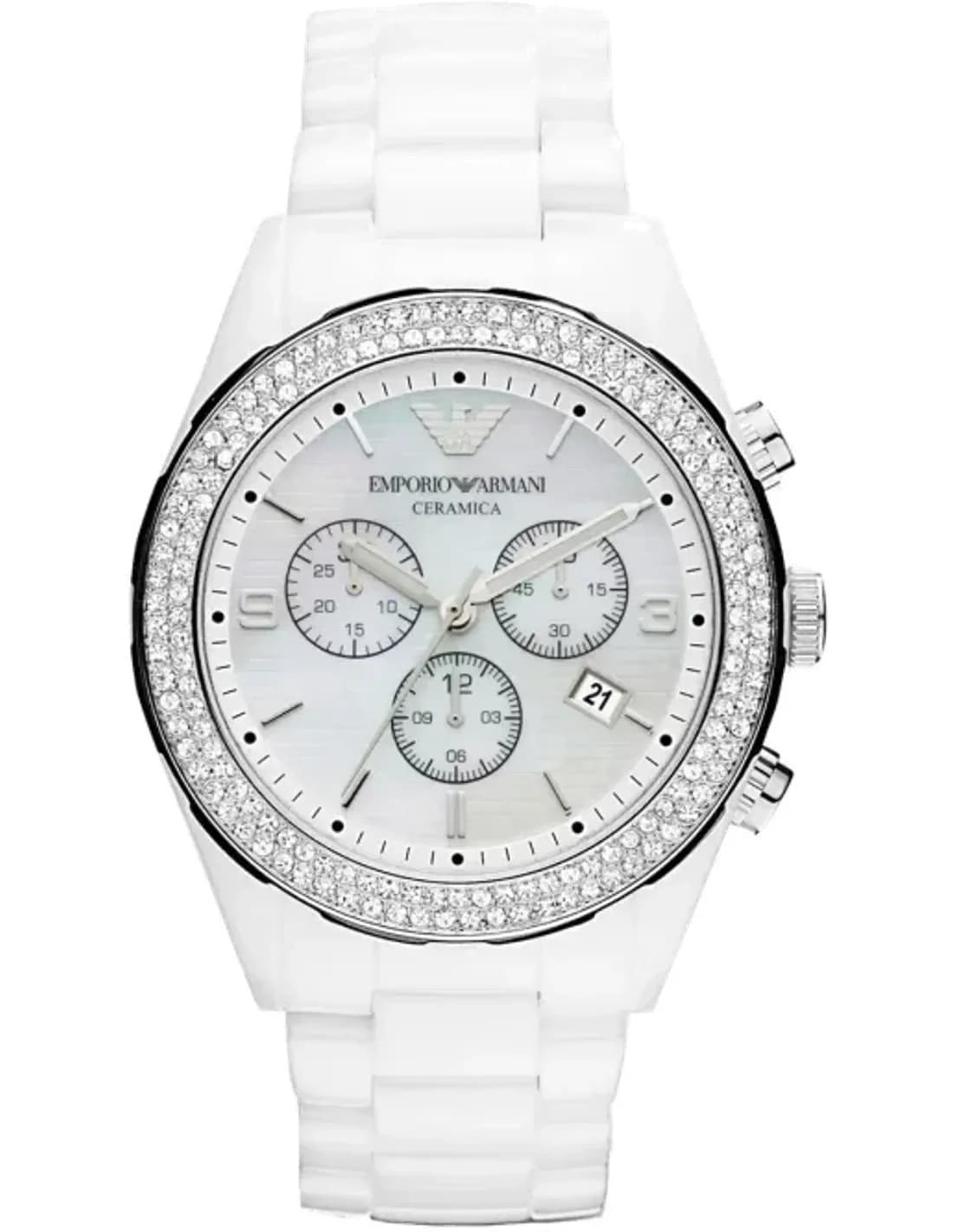 Montre Emporio Armani AR1456 Femme en Céramique Blanche