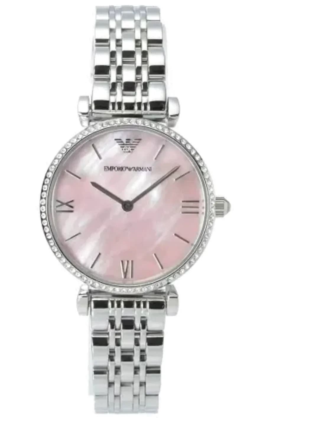 Montre Femme Emporio Armani AR1779 Cadran Nacre Rose Fuchsia Bracelet Acier