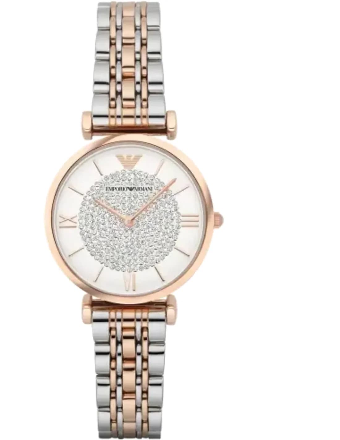 Montre Femme Emporio Armani AR1926 Cadran Blanc Acier Bi-colore Or Rose
