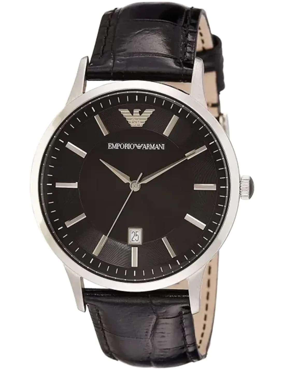 Montre Homme Emporio Armani AR2411 - Cadran Noir, Bracelet Cuir