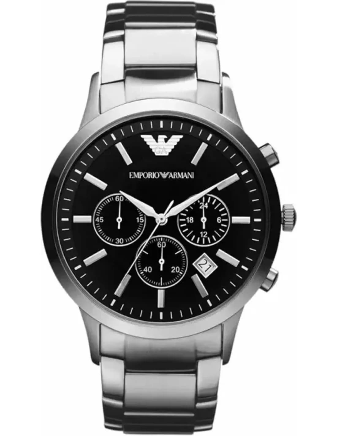 Montre Homme Emporio Armani AR2434 Chronographe Acier Argenté Cadran Noir