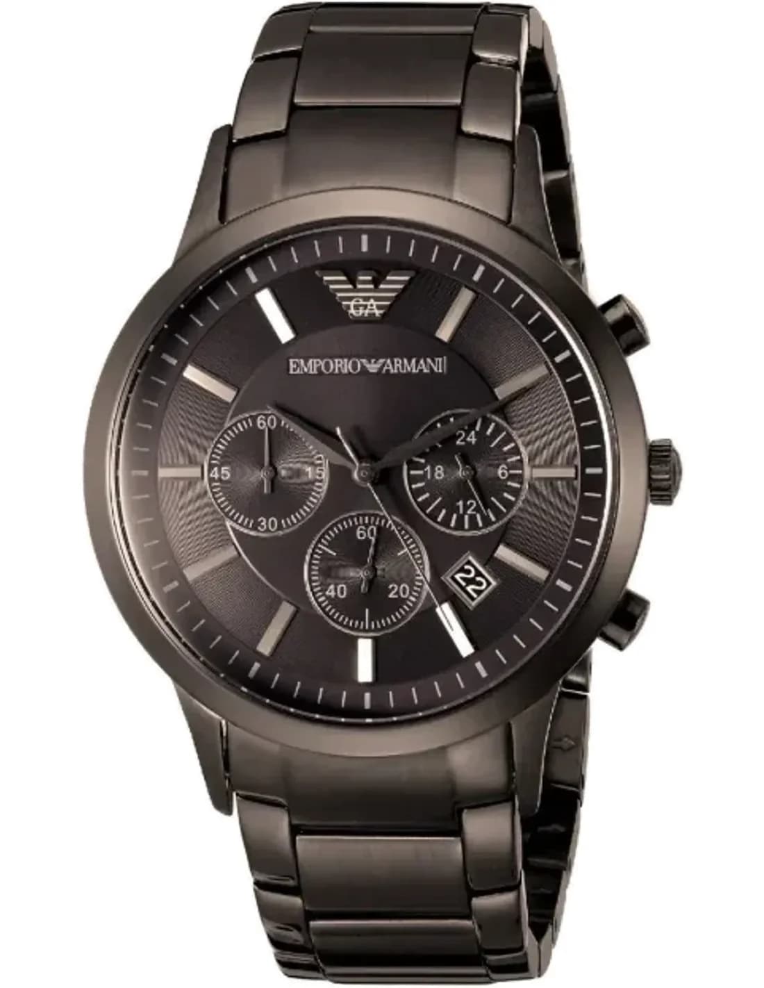 Montre Homme Emporio Armani Chronographe AR2454 Acier Gris Cadran Marron