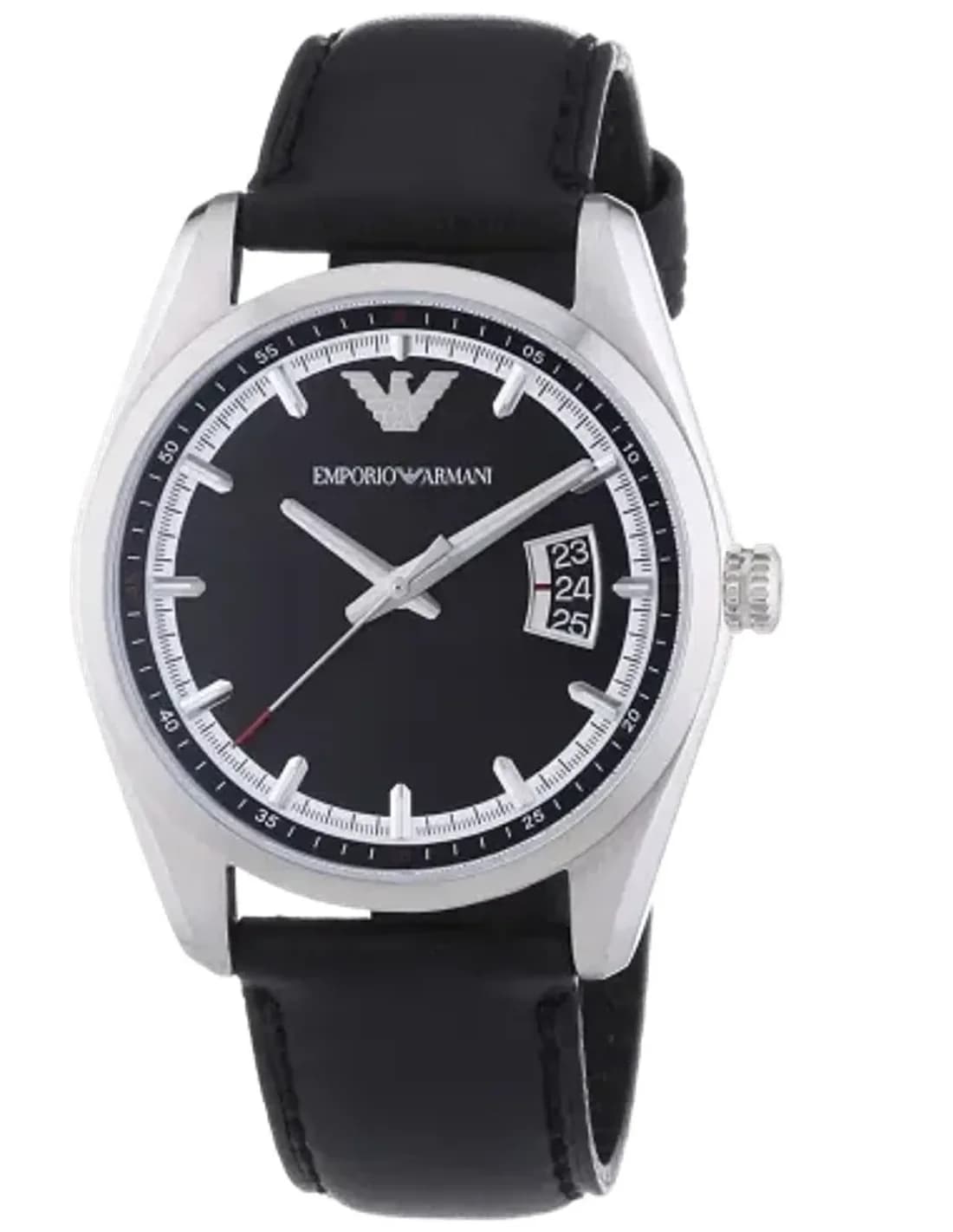 Montre Homme Emporio Armani AR6014 Cadran Noir Bracelet Cuir