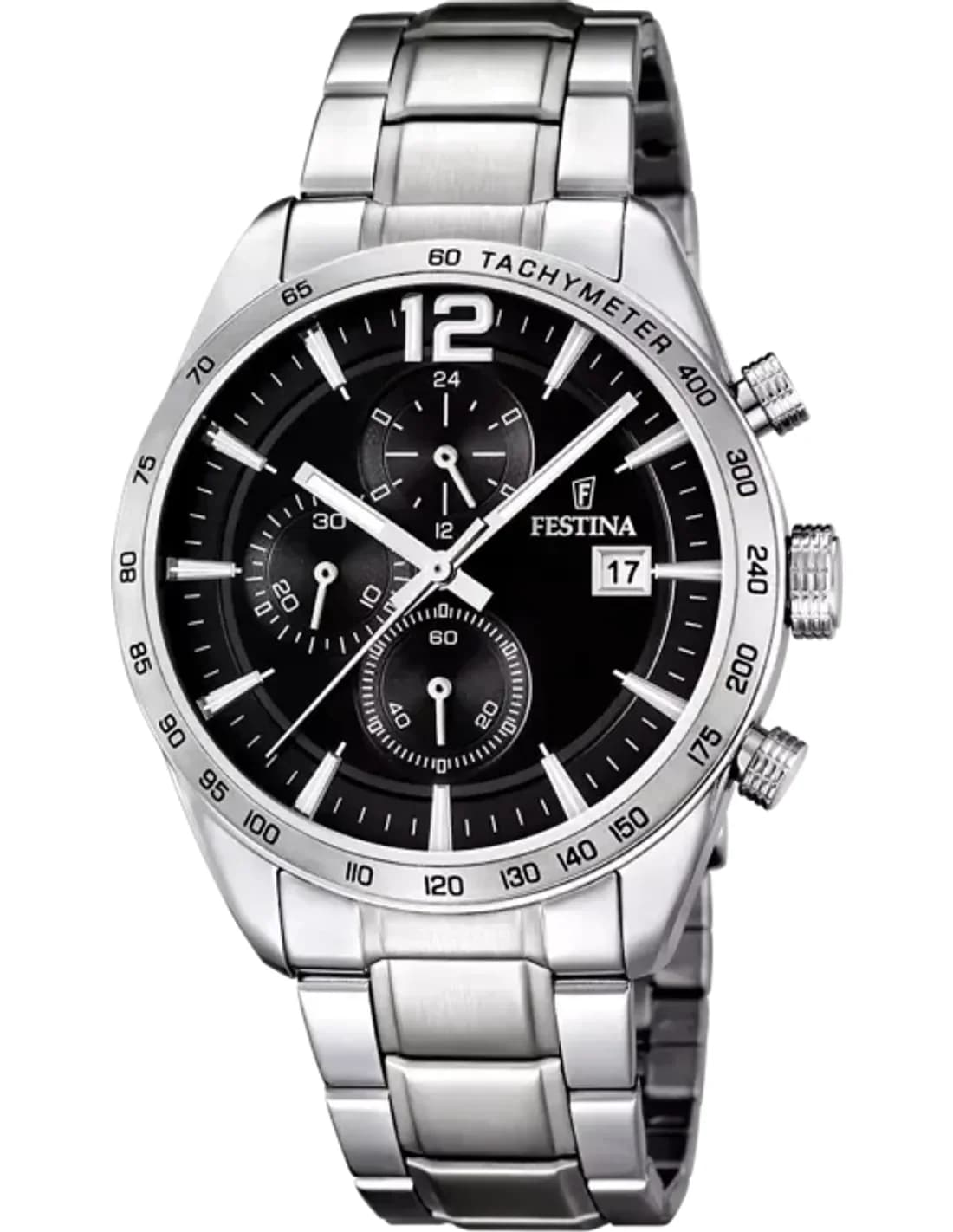 Montre Homme Festina F16759/4 Acier Argenté Cadran Noir Multifonctions