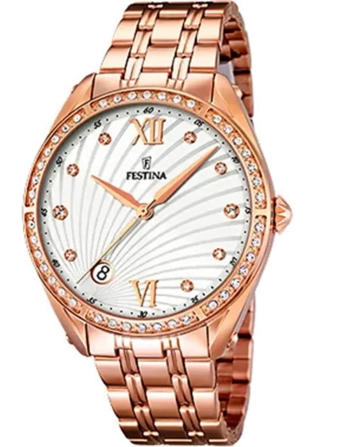Montre Festina Mademoiselle F16896/1 - Cadran Blanc & Boîtier Or Rose - Pour Femme