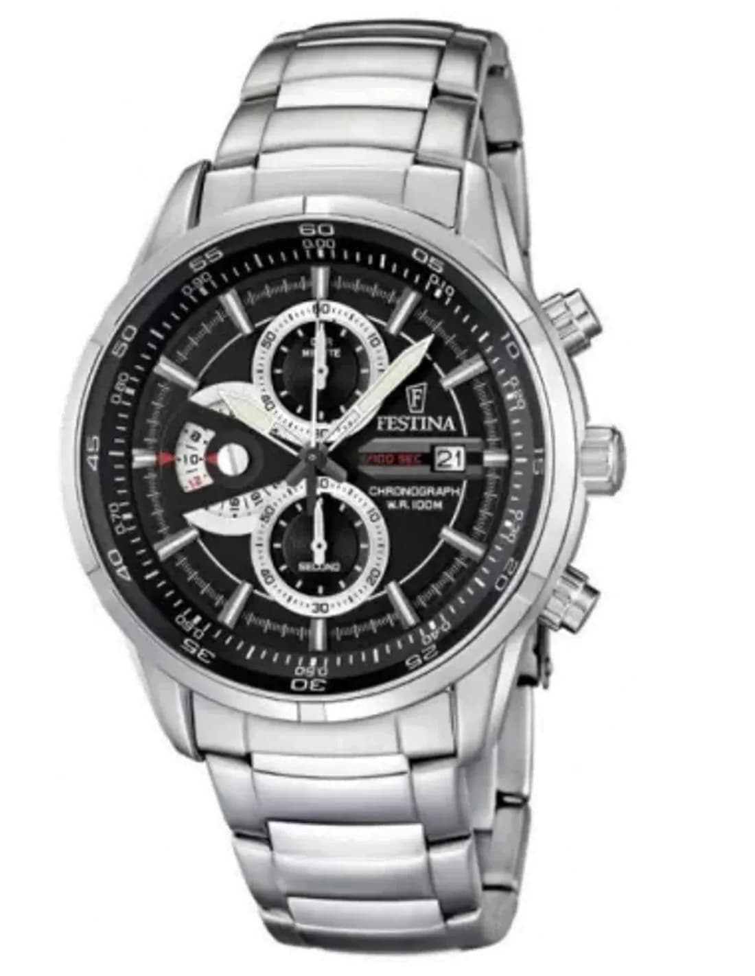Montre Homme Festina F6823/3 Acier Argent Cadran Noir