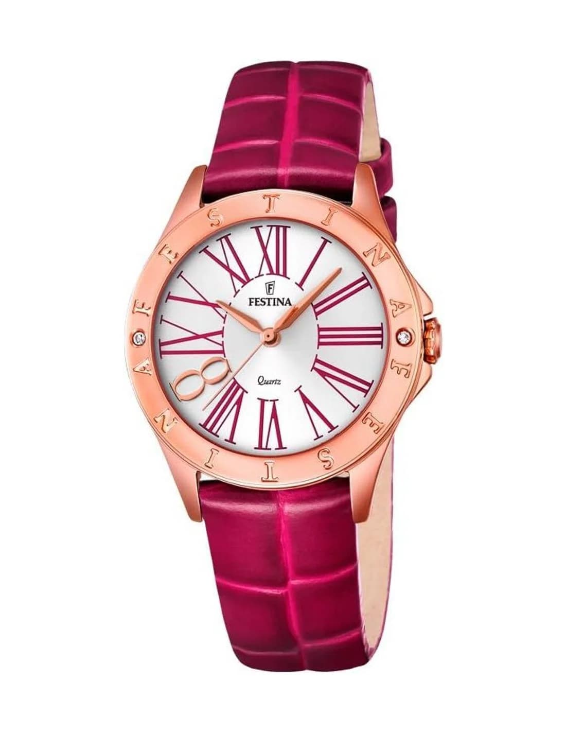 Montre Festina F16930/2 pour Femme - Cadran Blanc, Boîtier Or Rose