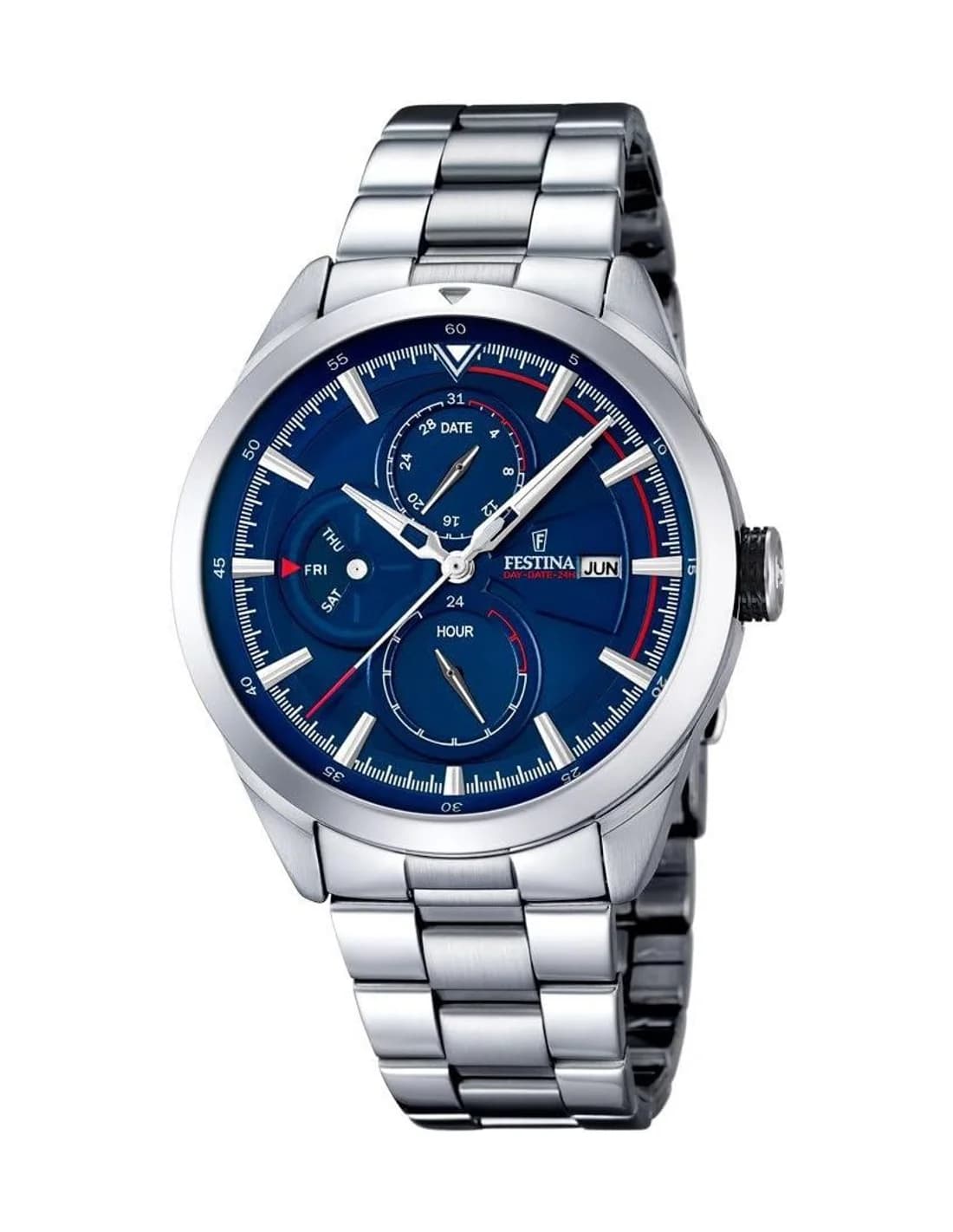 Montre Homme Festina F16828/2 Acier Inoxydable Argent Cadran Bleu