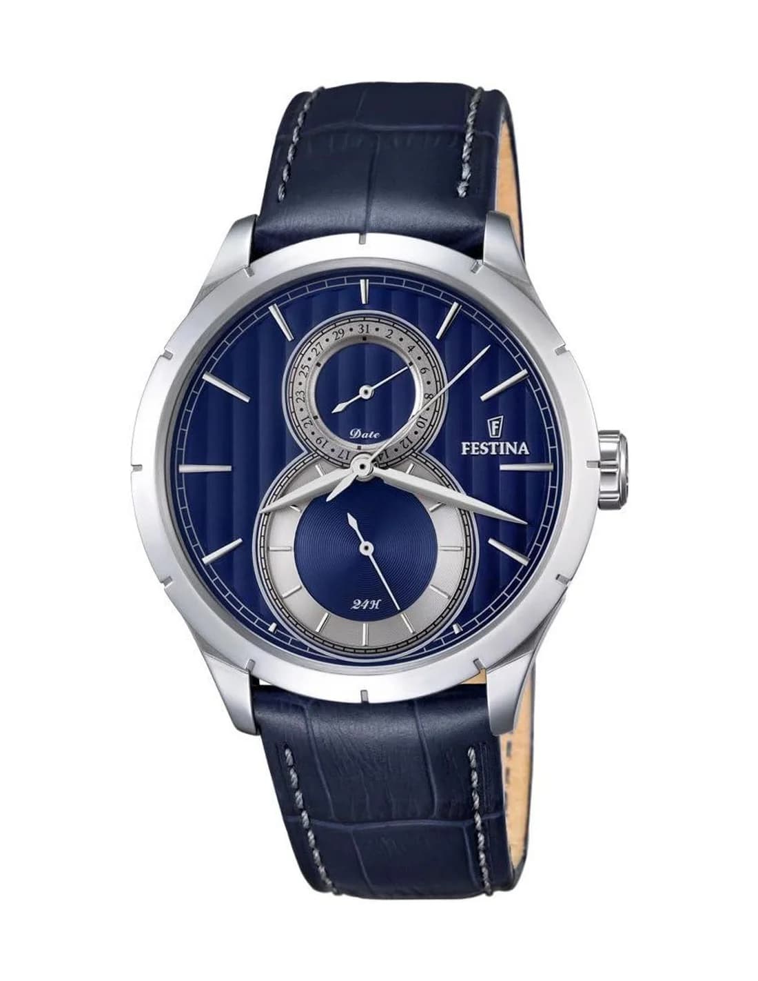 Montre Homme Festina F16892/3 Cadran Bleu Bracelet Cuir