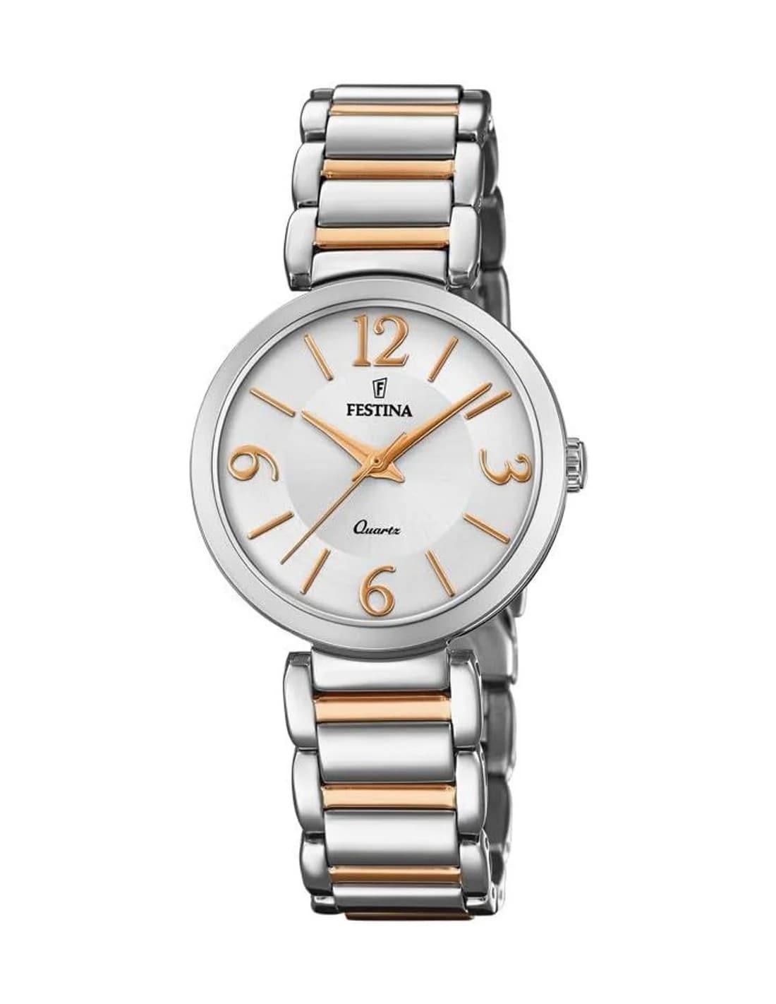 Montre Femme Festina Mademoiselle F20213/2 Cadran Blanc Bracelet Or Rose