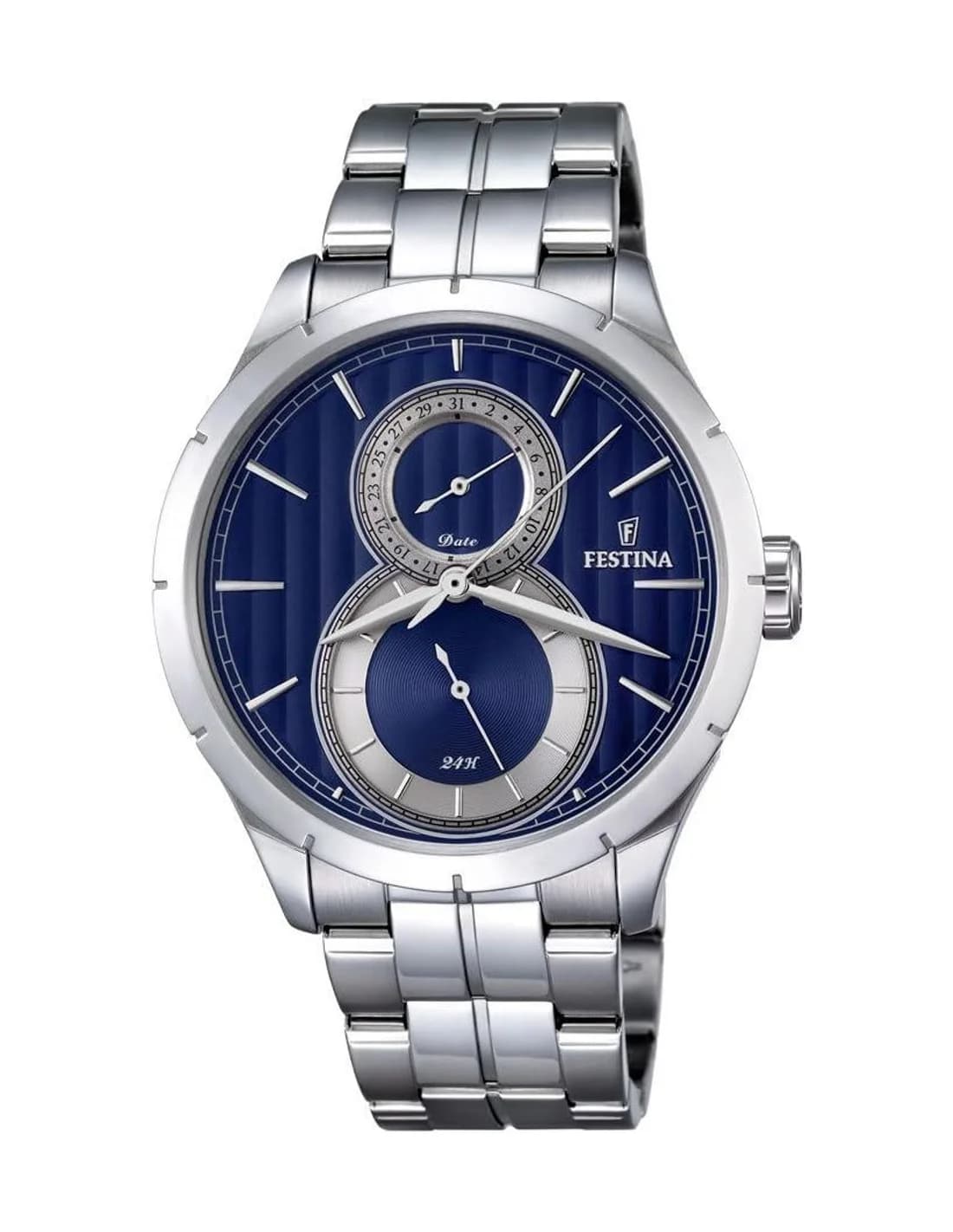 Montre Homme Festina Retro F16891/3 Cadran Bleu Acier Argenté
