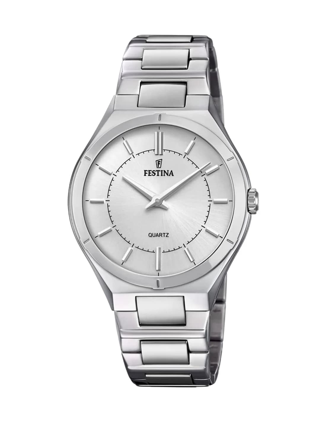 Montre Homme Festina Classic F20244/1 Cadran Argent et Bracelet Acier Noir