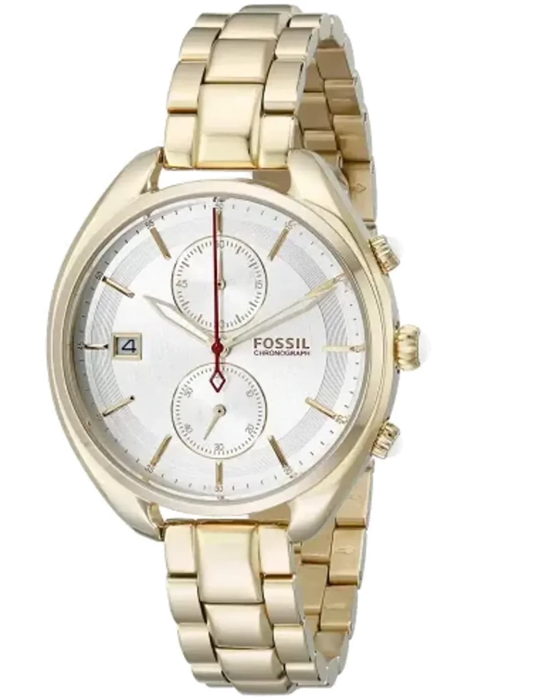 Montre Femme Fossil CH2976 Cadran Blanc Bracelet Acier Doré
