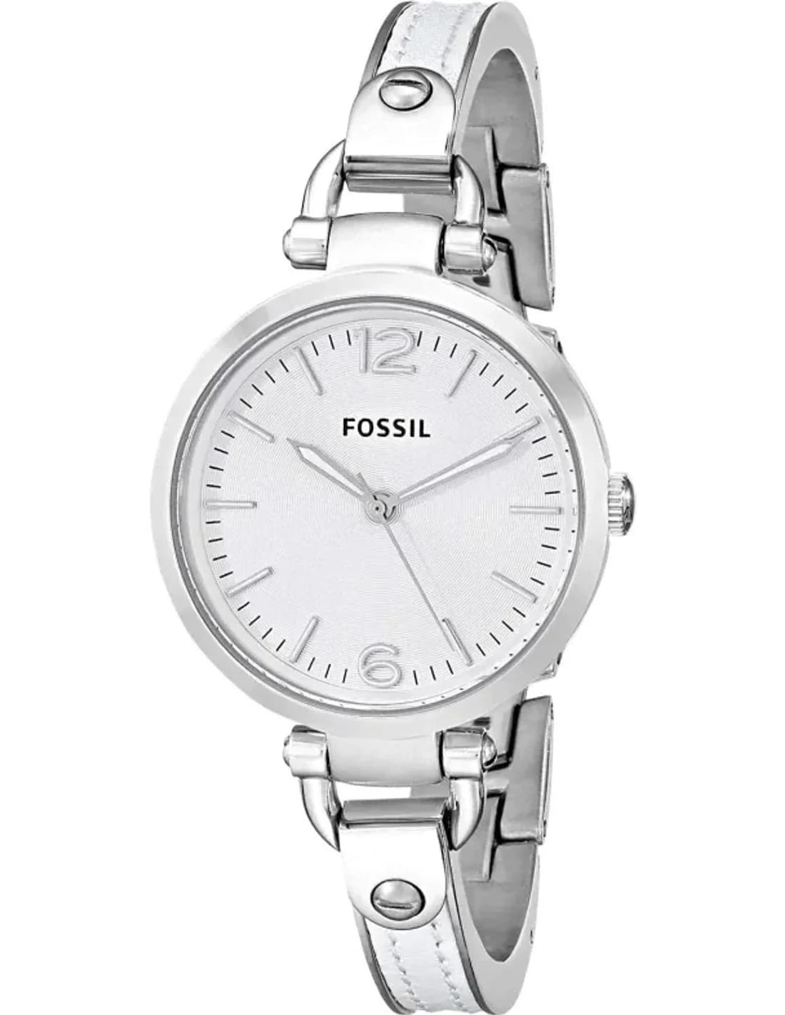 Montre Femme Fossil ES3259 Cadran Blanc et Bracelet Acier Argenté