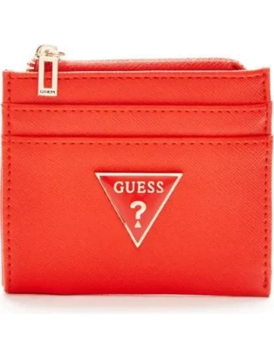 Portefeuille Guess pour femme 15GF-148-POP, rouge à logo triangle métallique