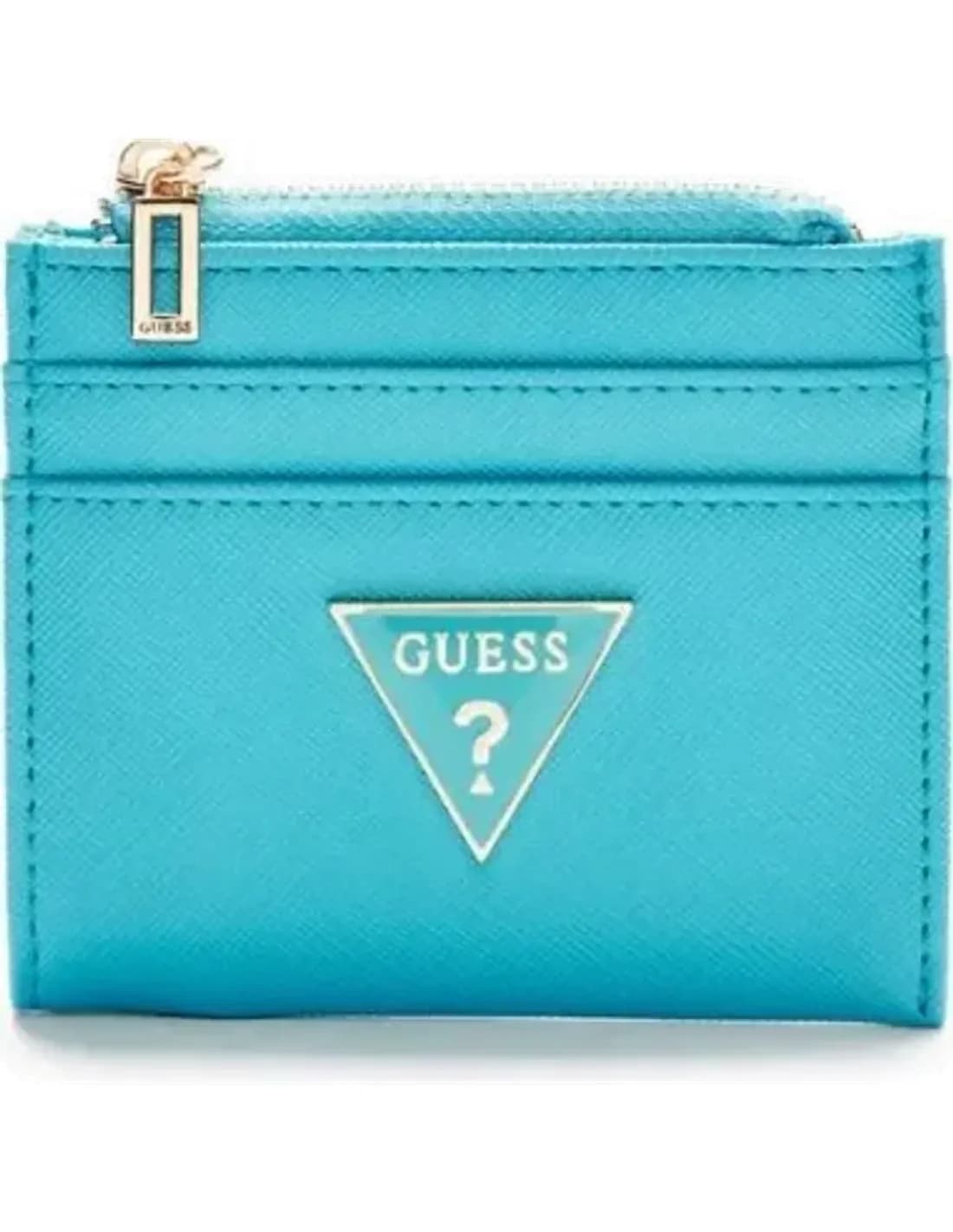 Portefeuille Guess pour Femme 15GF-148-TEA Turquoise Logo Triangle Métal