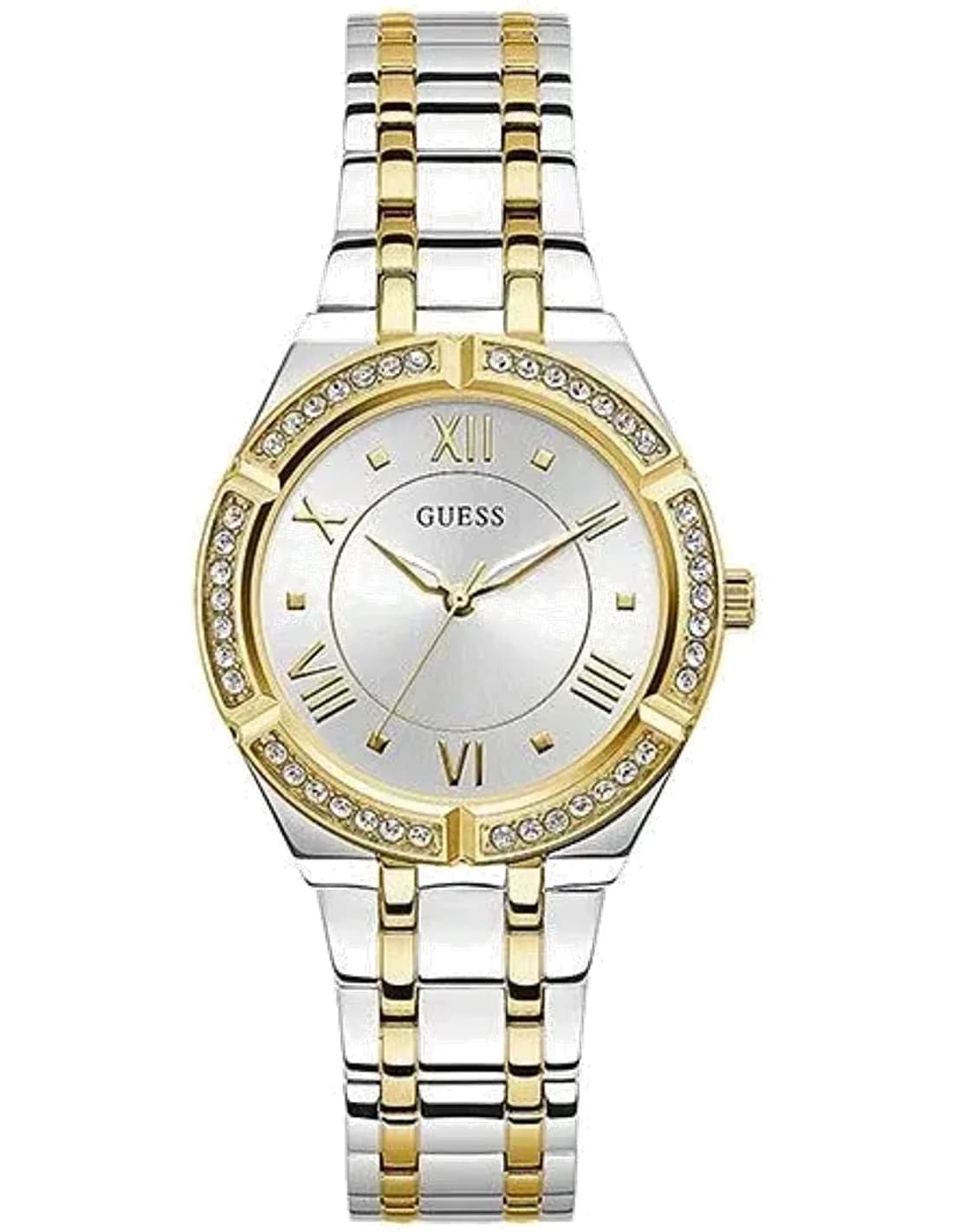 Montre Femme Guess Cosmo GW0033L4 en Acier Bicolore Argent/Or avec Lunette Strass