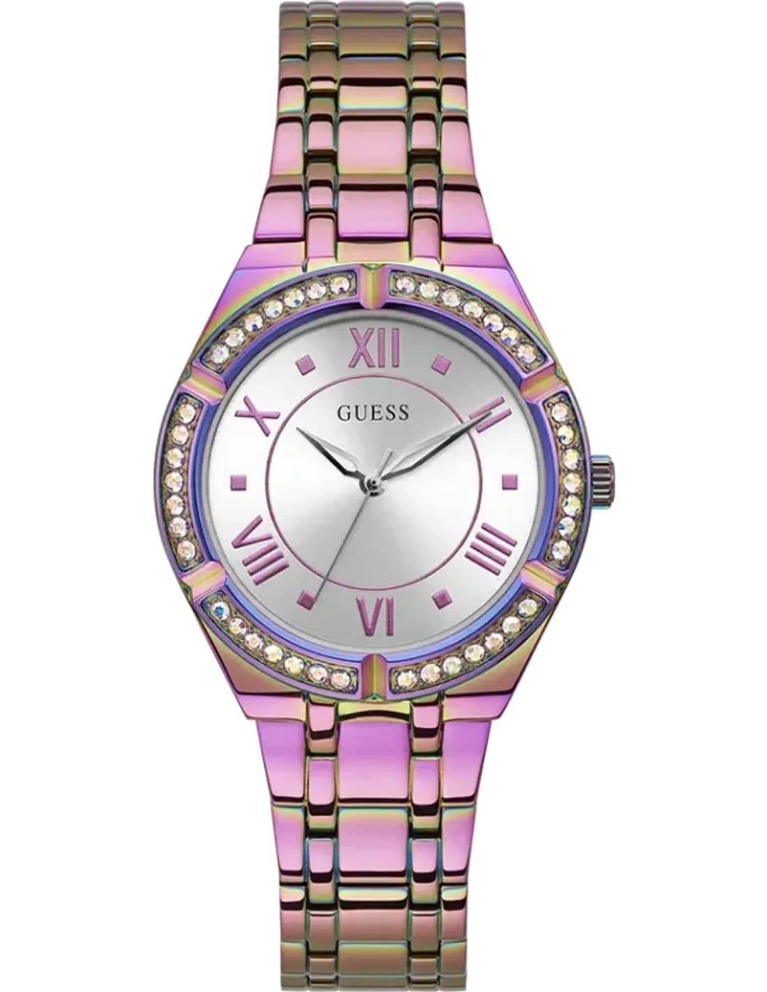 Montre Femme Guess Cosmo GW0033L6 Acier Inoxydable Finition Arc-en-ciel avec Cristaux