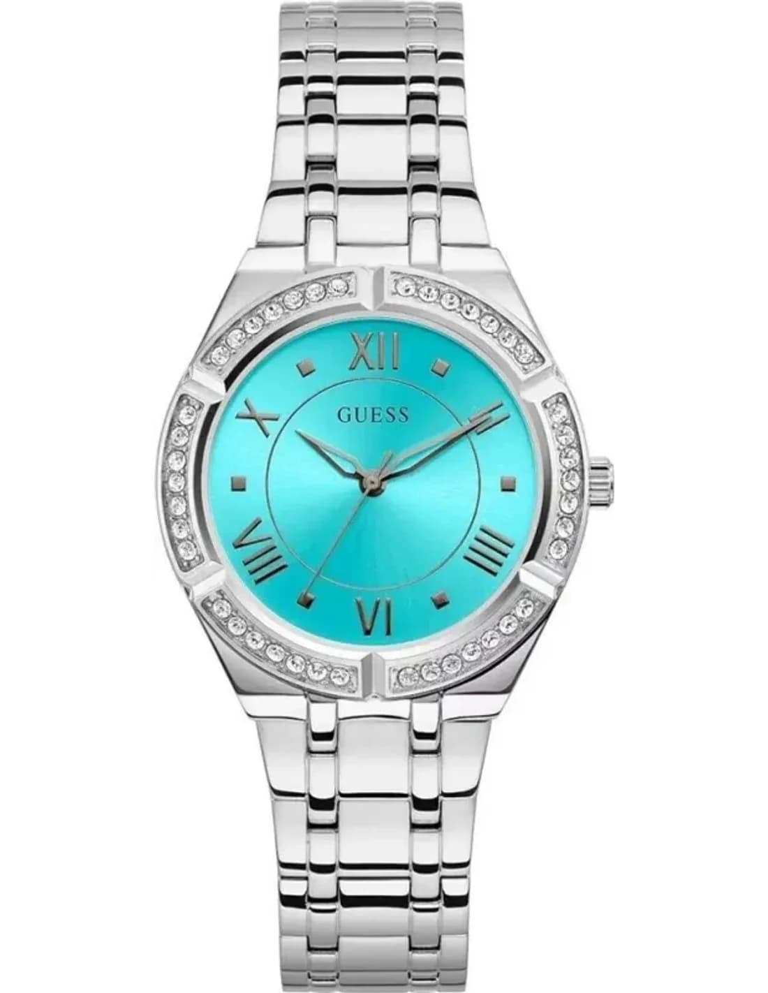 Montre Femme Guess Cosmo GW0033L7 - Cadran Turquoise & Bracelet Acier Argenté