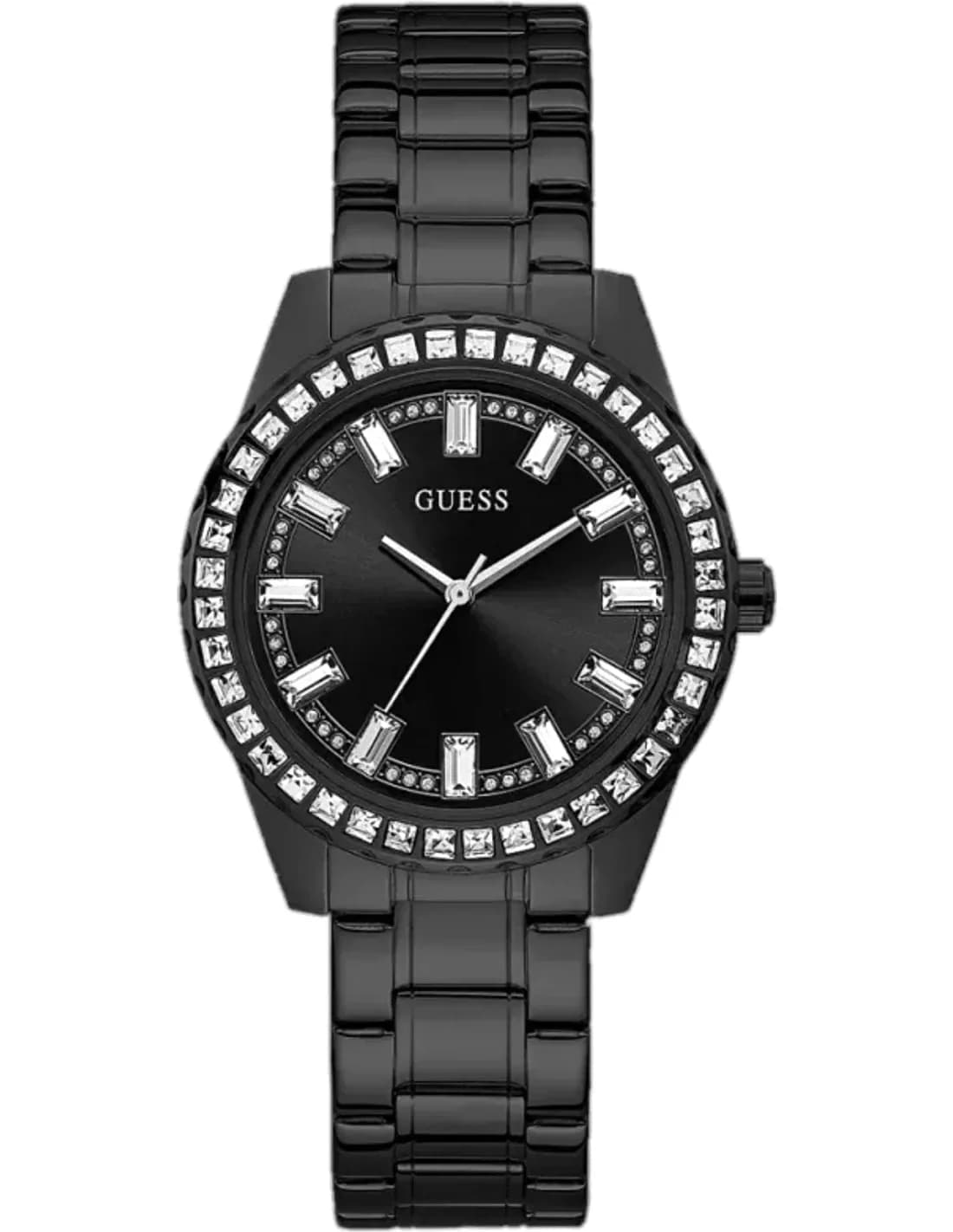 Montre Guess Sparkler GW0111L4 pour Femme, Boîtier et Bracelet Acier Noir avec Strass