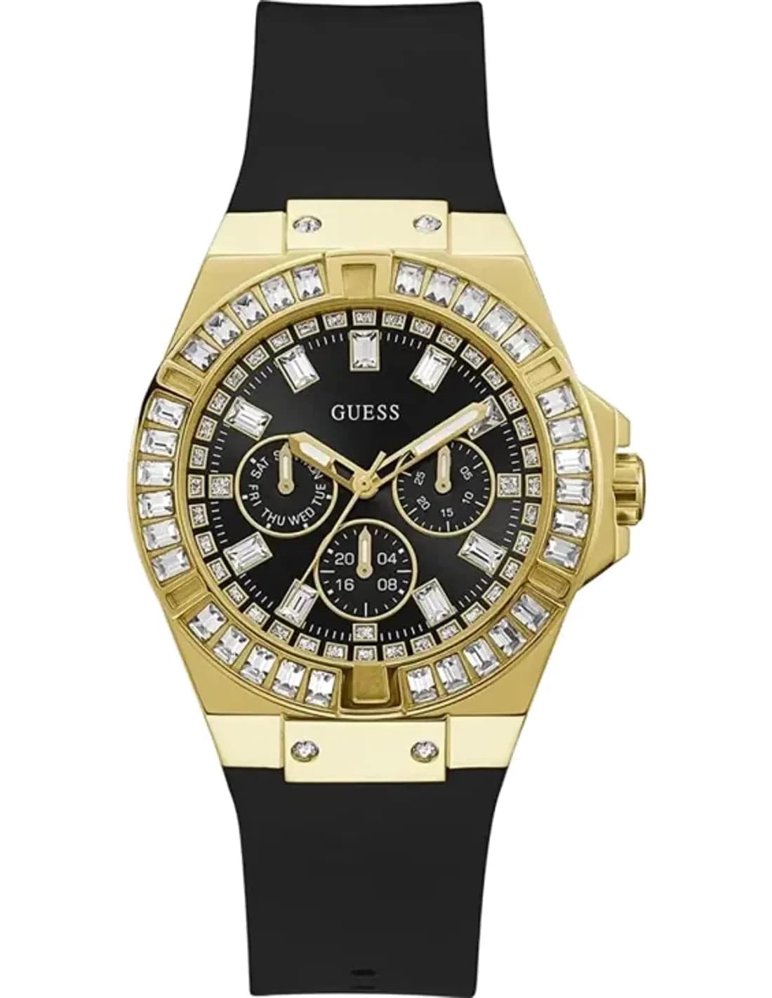 Montre Guess GW0118L1 pour Femme - Cadran et bracelet noir en silicone