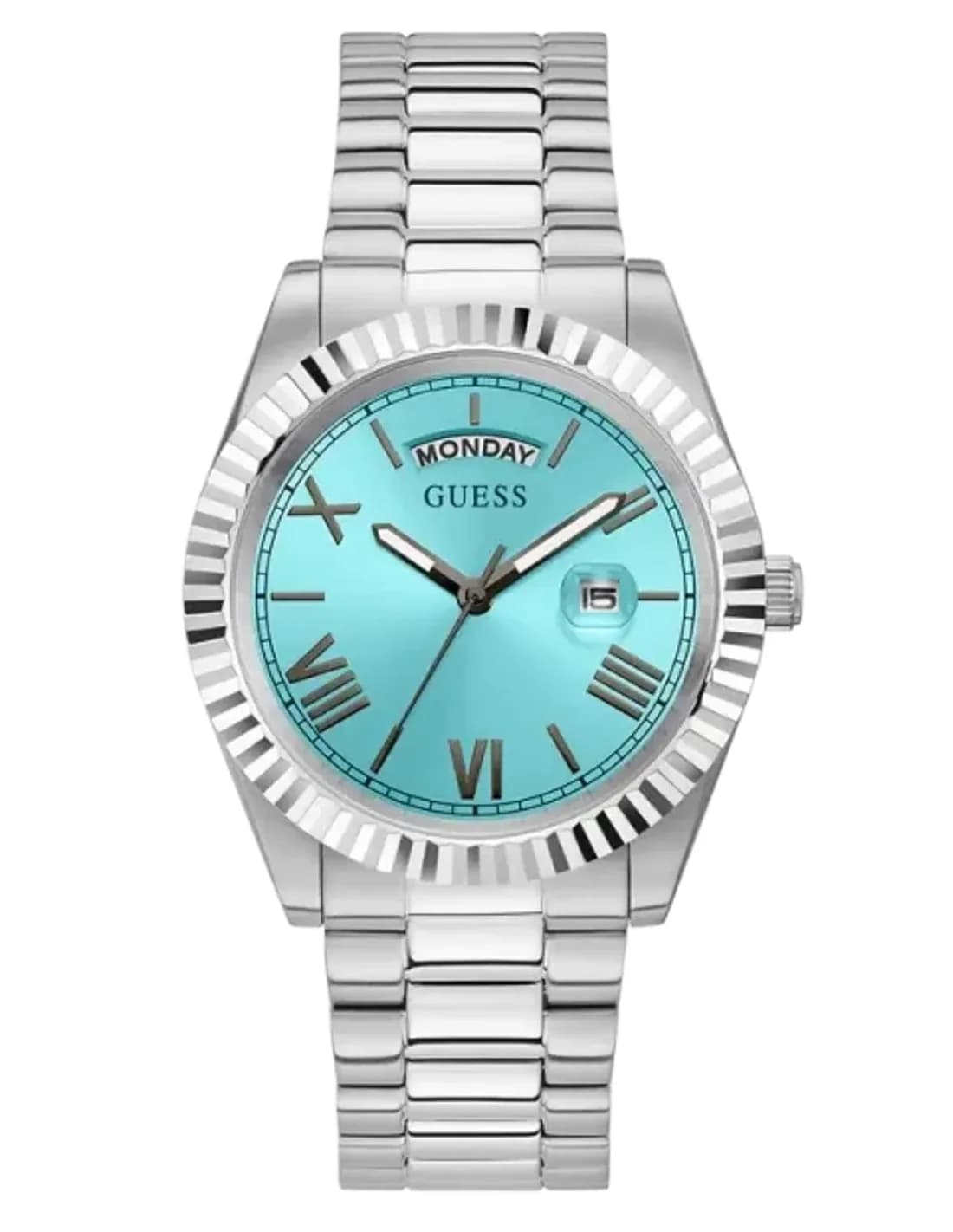 Montre Homme Guess Connoisseur GW0265G11 - Cadran Turquoise, Bracelet Acier Argent