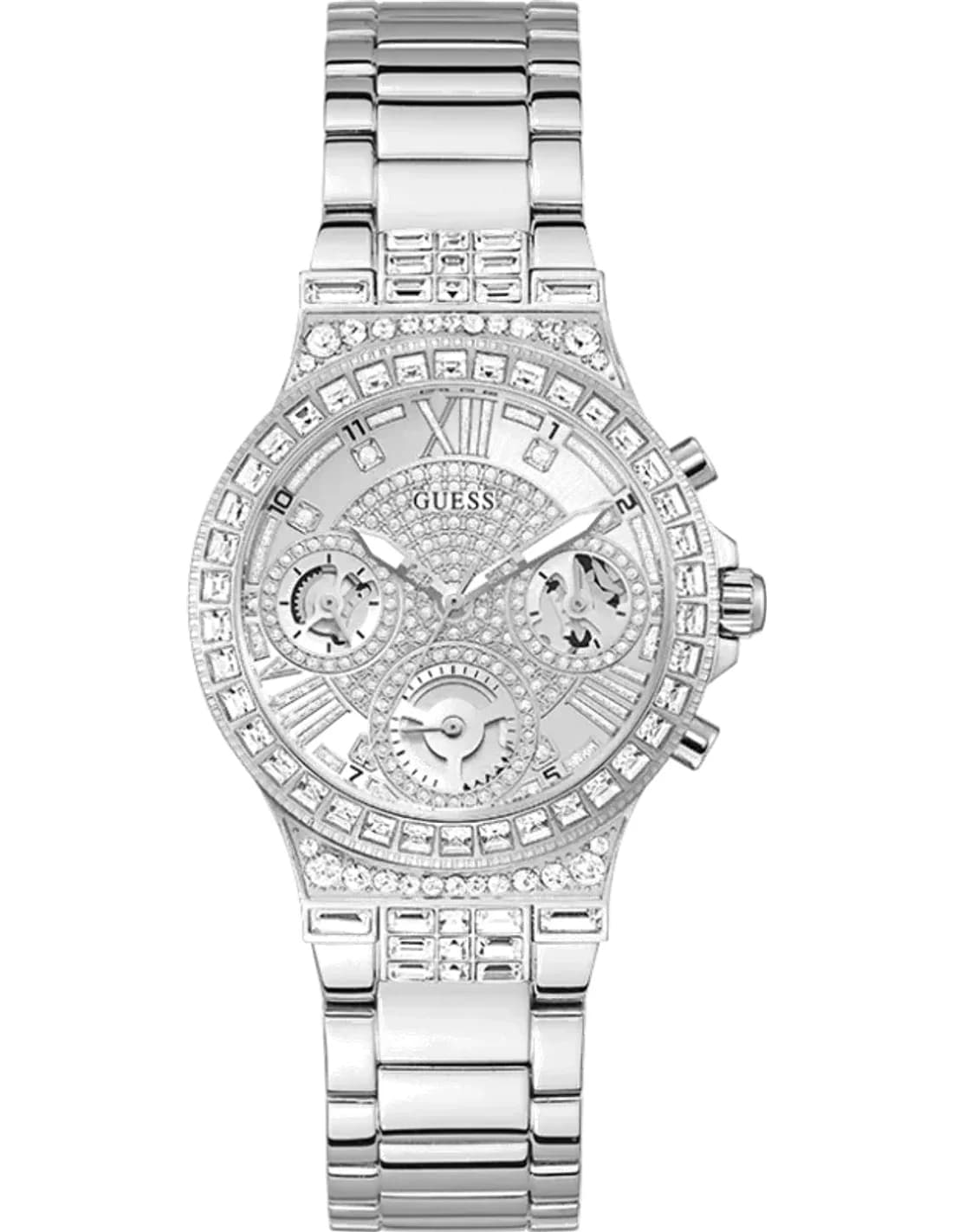 Montre Guess GW0320L1 pour Femme - Boîtier Acier Argenté avec Strass - Bracelet Acier