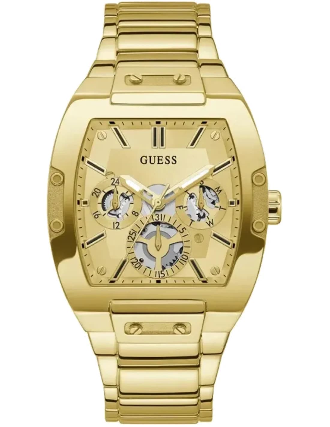 Montre Homme Guess GW0456G2 Phoenix en Acier Doré, Cadran Tonneau Multifonction