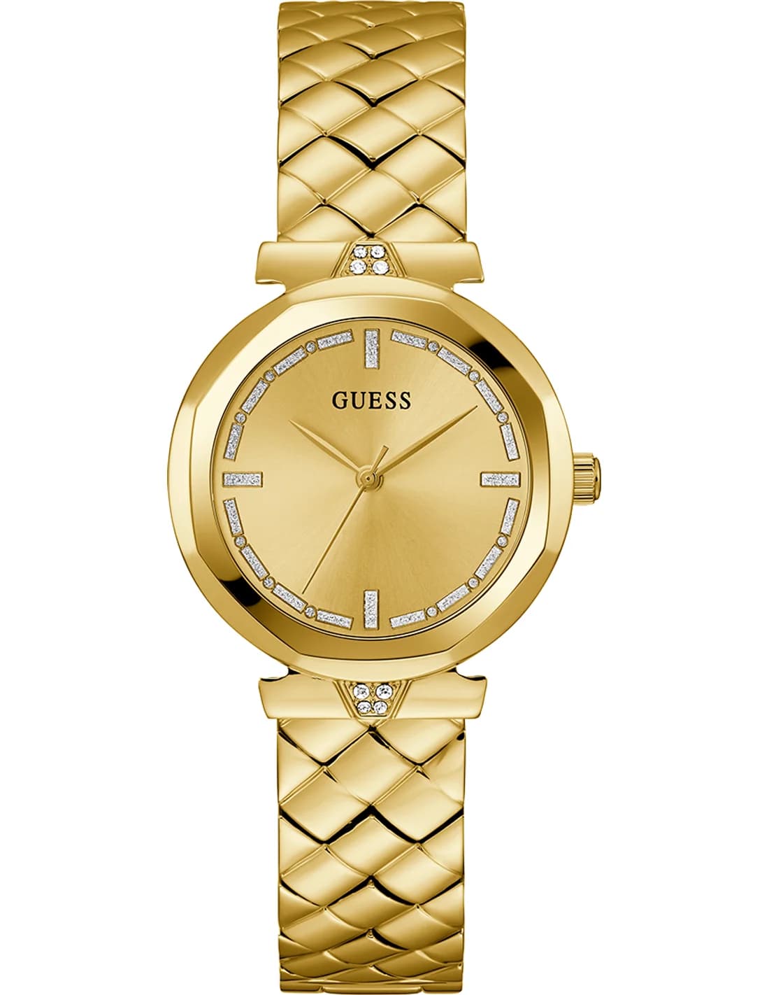 Garde-temps Guess GW0613L2 pour femme, cadran or, bracelet acier