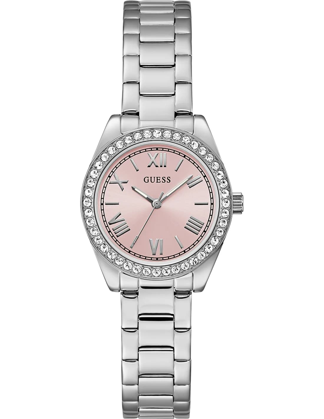 Garde-temps Guess GW0841L4 pour femme, cadran rose, bracelet acier