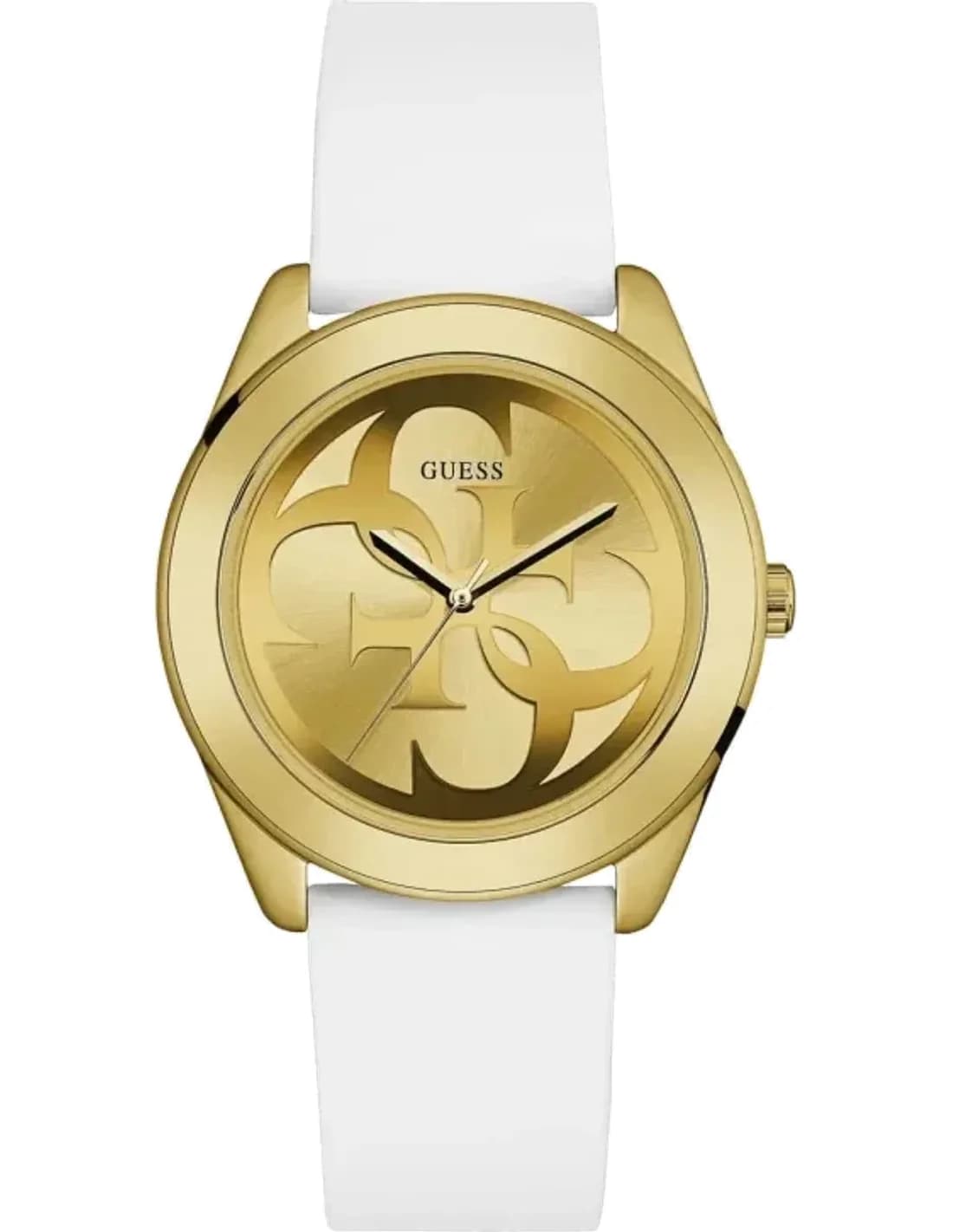Montre Guess W0911L7 pour Femme - Cadran Doré et Bracelet Silicone Blanc