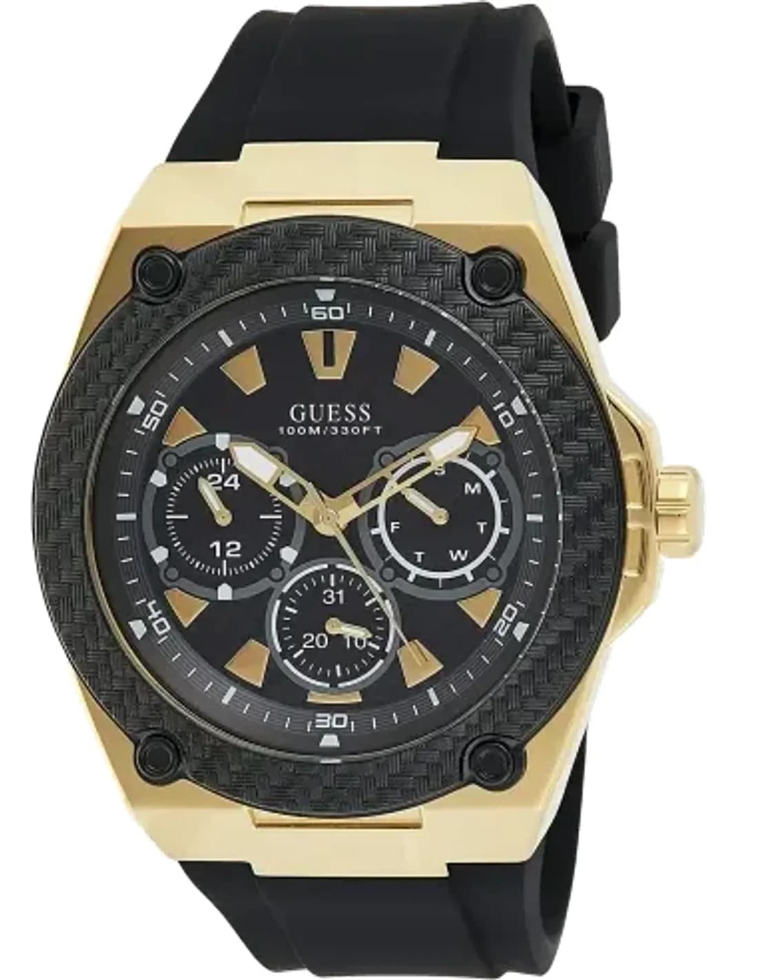 Montre Homme Guess Legacy Chronographe Silicone Noir W1049G5