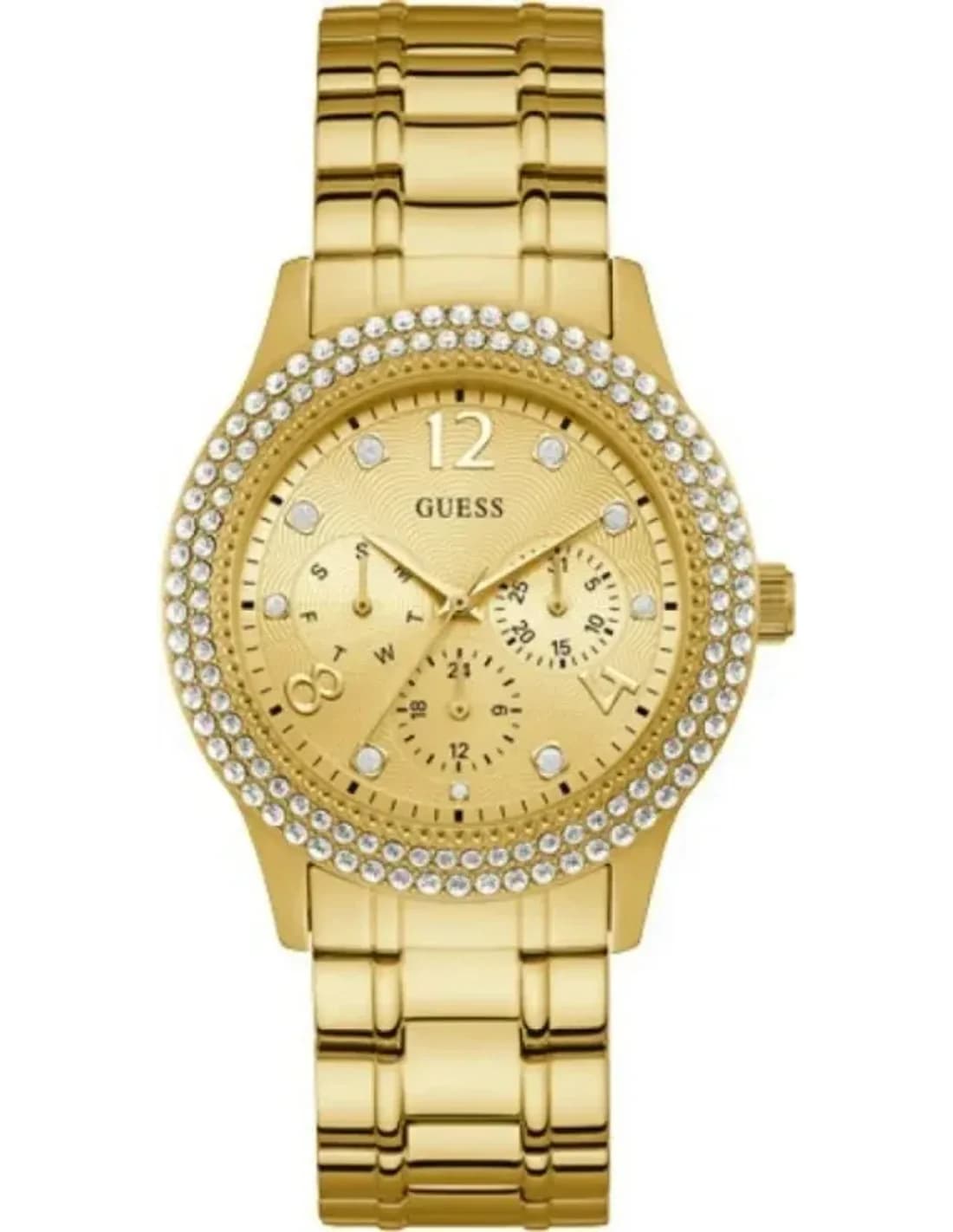 Montre Femme Guess W1097L2 Dorée à Cristaux - Bracelet Scintillant