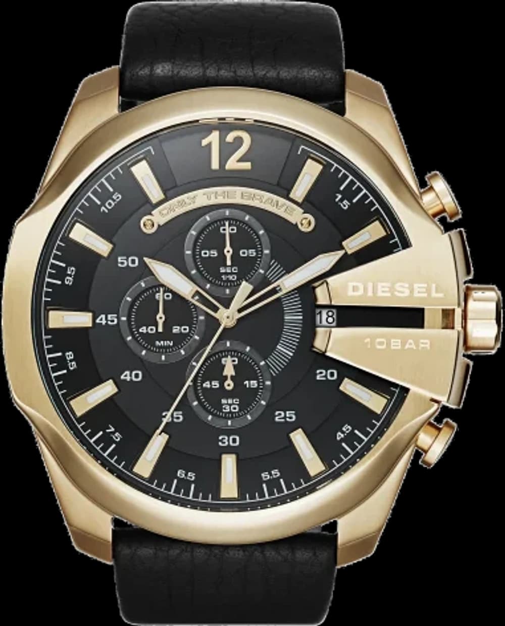 Montre Diesel Mega Chief DZ4344 homme noir cuir 51mm