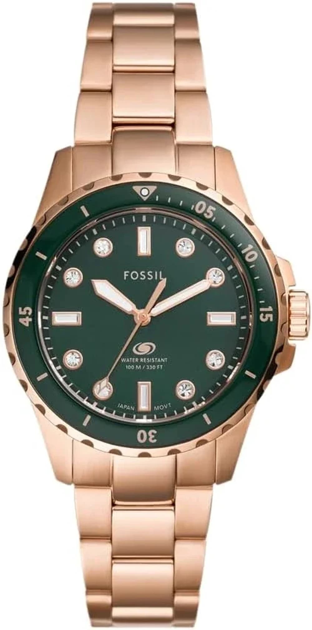 Montre Femme Fossil Blue Dive ES5371 - Cadran Vert 36mm Acier