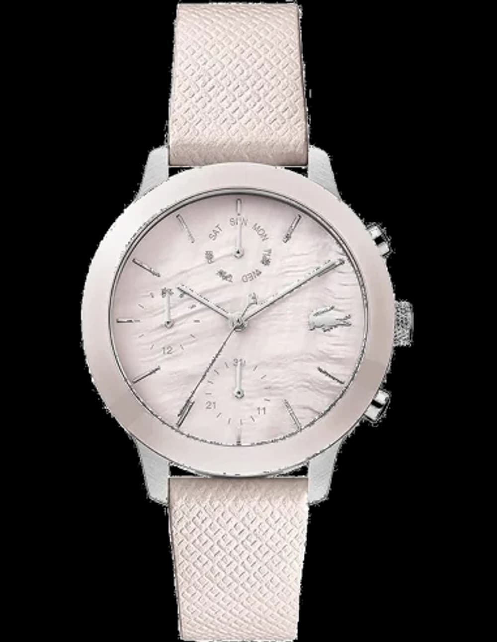 Garde-temps Lacoste 2001152 pour femme, cadran rose, bracelet cuir