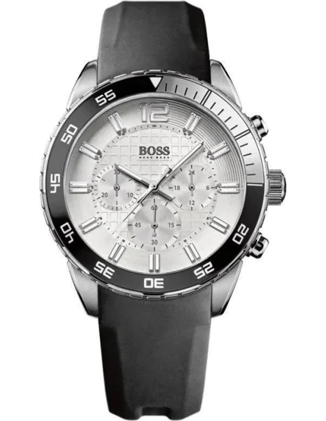Montre Homme Hugo Boss Iconic 1512805 - Boîtier Silicone Noir 44mm, Bracelet Caoutchouc