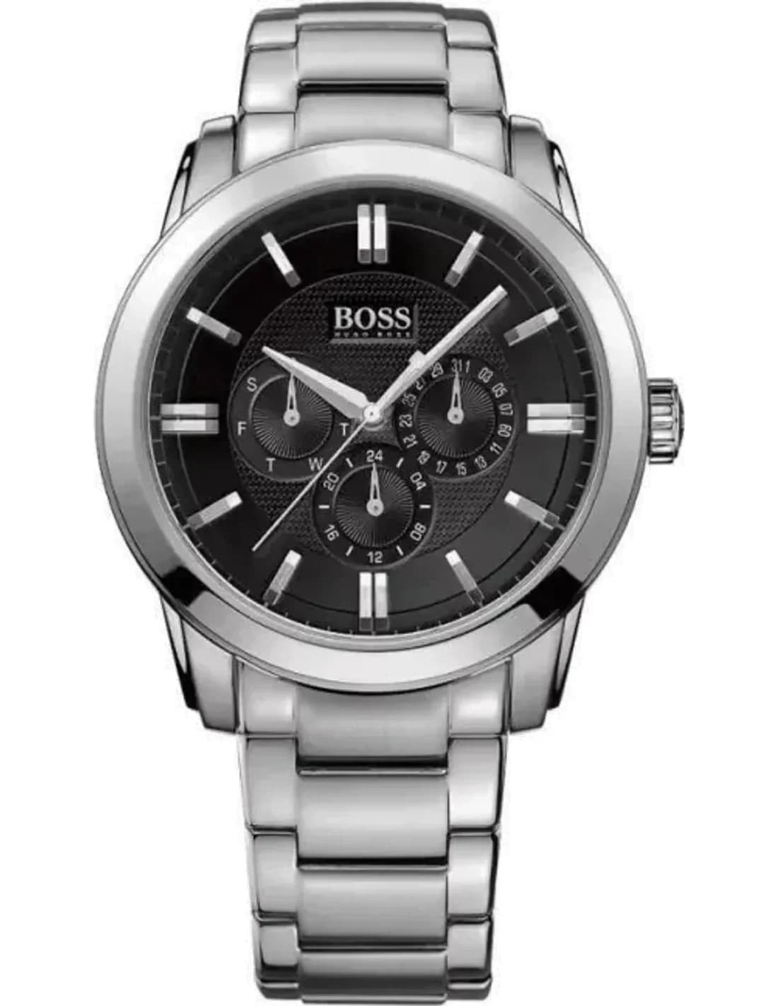 Montre Homme Hugo Boss 1512893 Cadran Noir Acier Argenté