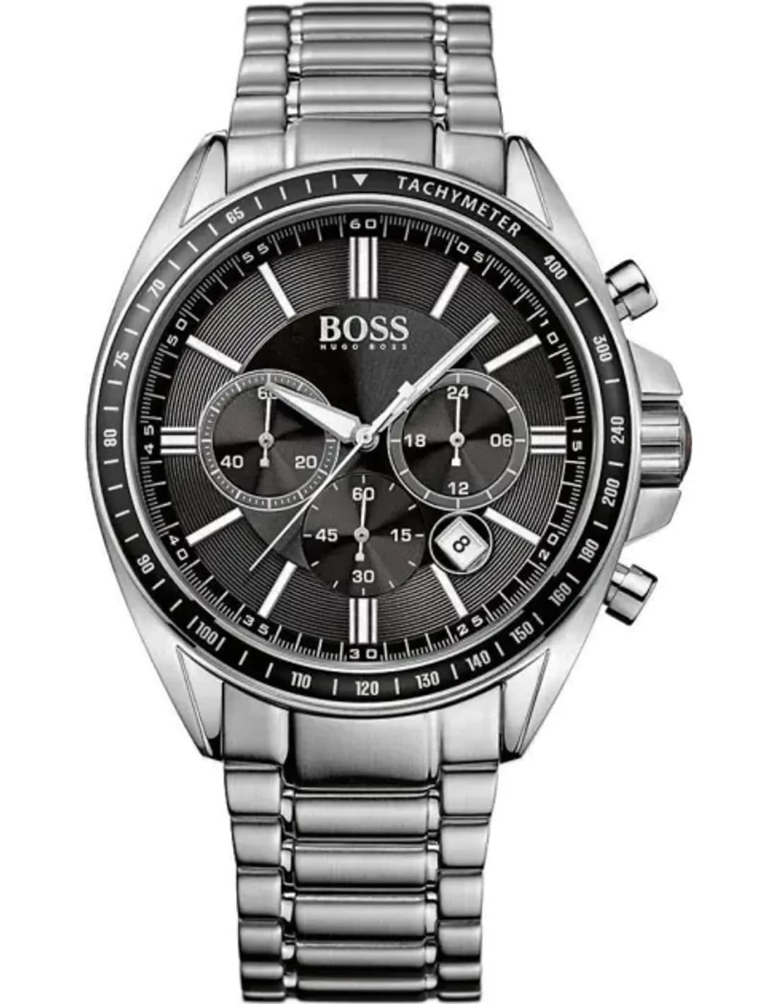 Montre Homme Hugo Boss 1513080 Acier Argenté Cadran Noir