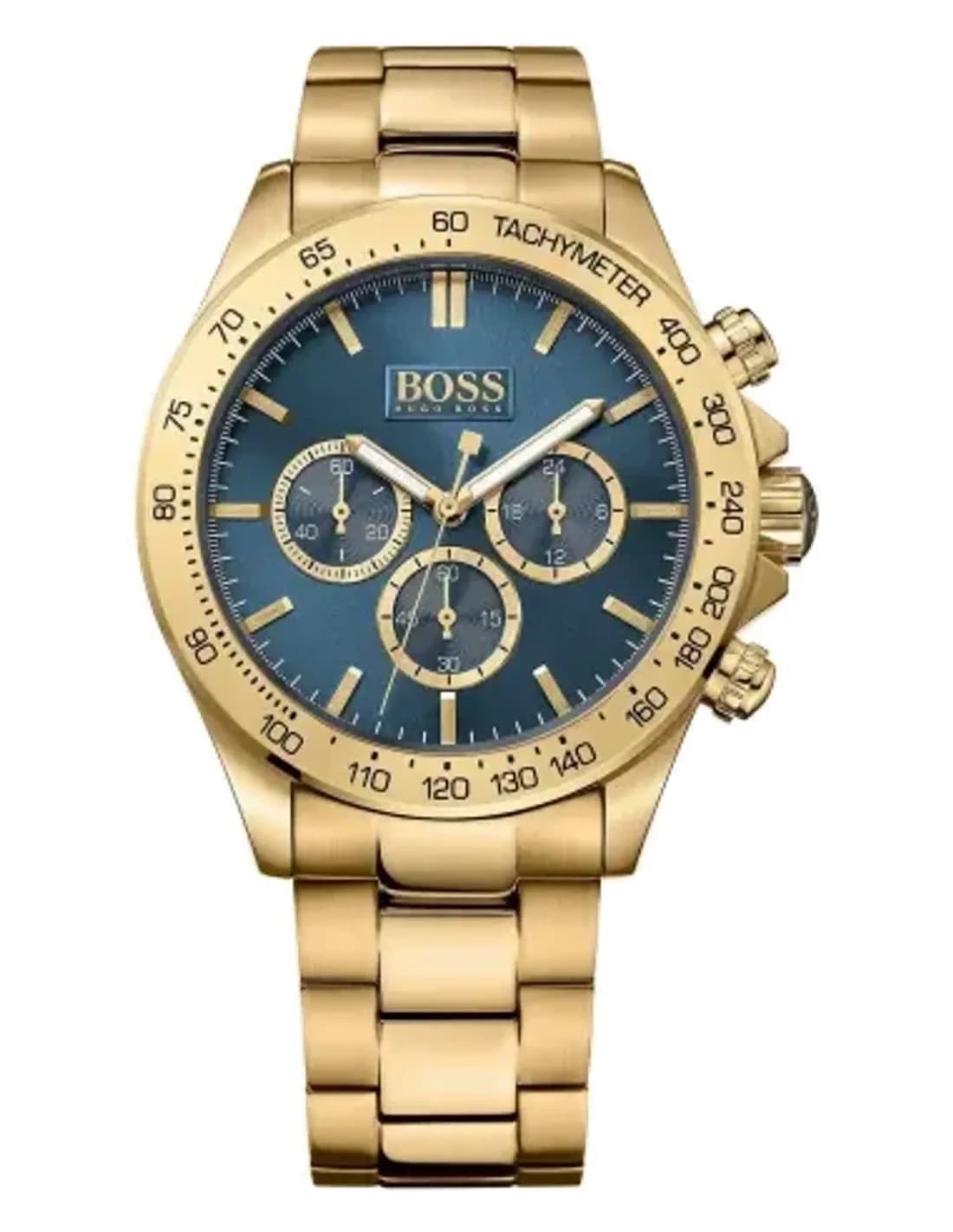Montre Homme Hugo Boss 1513340 Cadran Bleu Nuit et Boîtier Doré