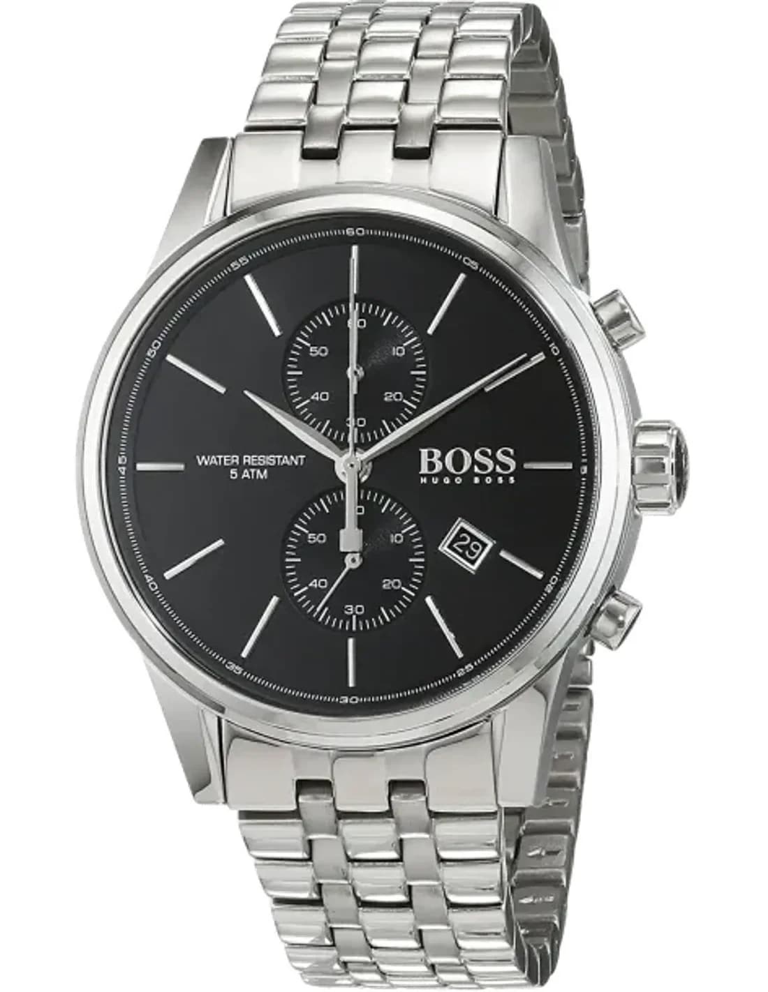 Montre Homme Hugo Boss Jet 1513383, Boîtier Acier Argenté et Cadran Noir
