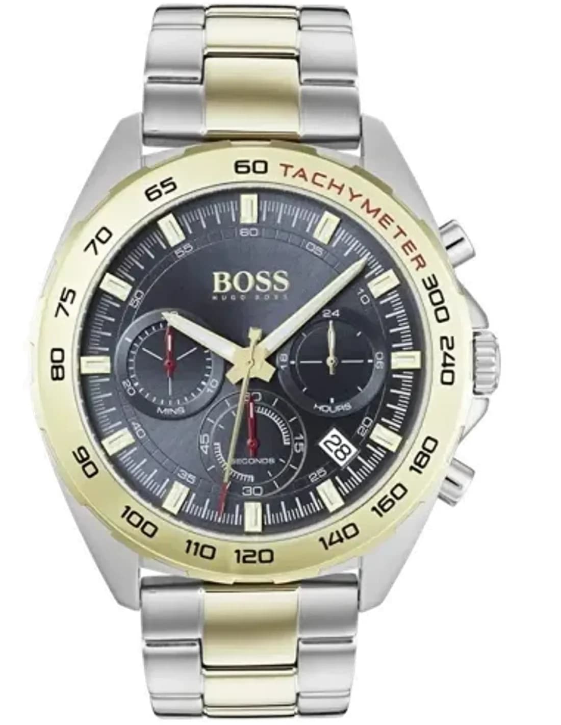 Montre Homme Hugo Boss 1513667 Chronographe Acier Inox Argent/Or Cadran Bleu