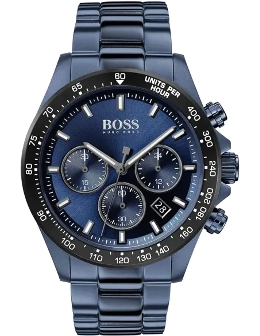 Montre Hugo Boss 1513758 Chronographe Bleu Nuit Bracelet Acier 44mm